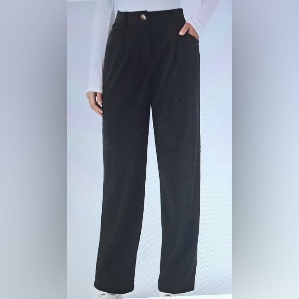 3X    HALARA CORDUROY PLICATED CASUAL PANTS